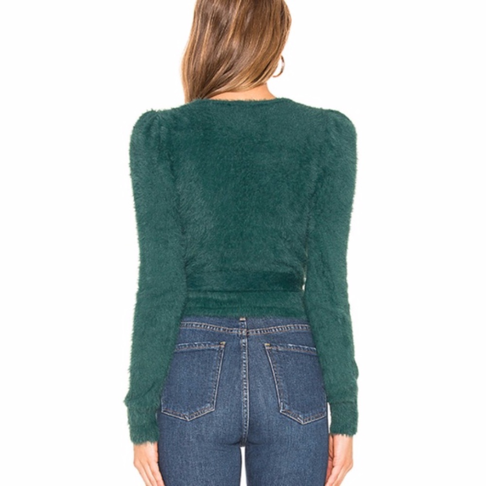 Revolve MAJORELLE Emerald Green Coco Wrap Sweater XS - Picture 3 of 15